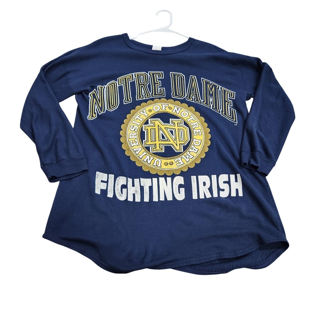 VINTAGE NOTRE DAME XL UNISEX OS NAVY NCAA FIGHTING IRISH FOSTER SWEATSHIRT